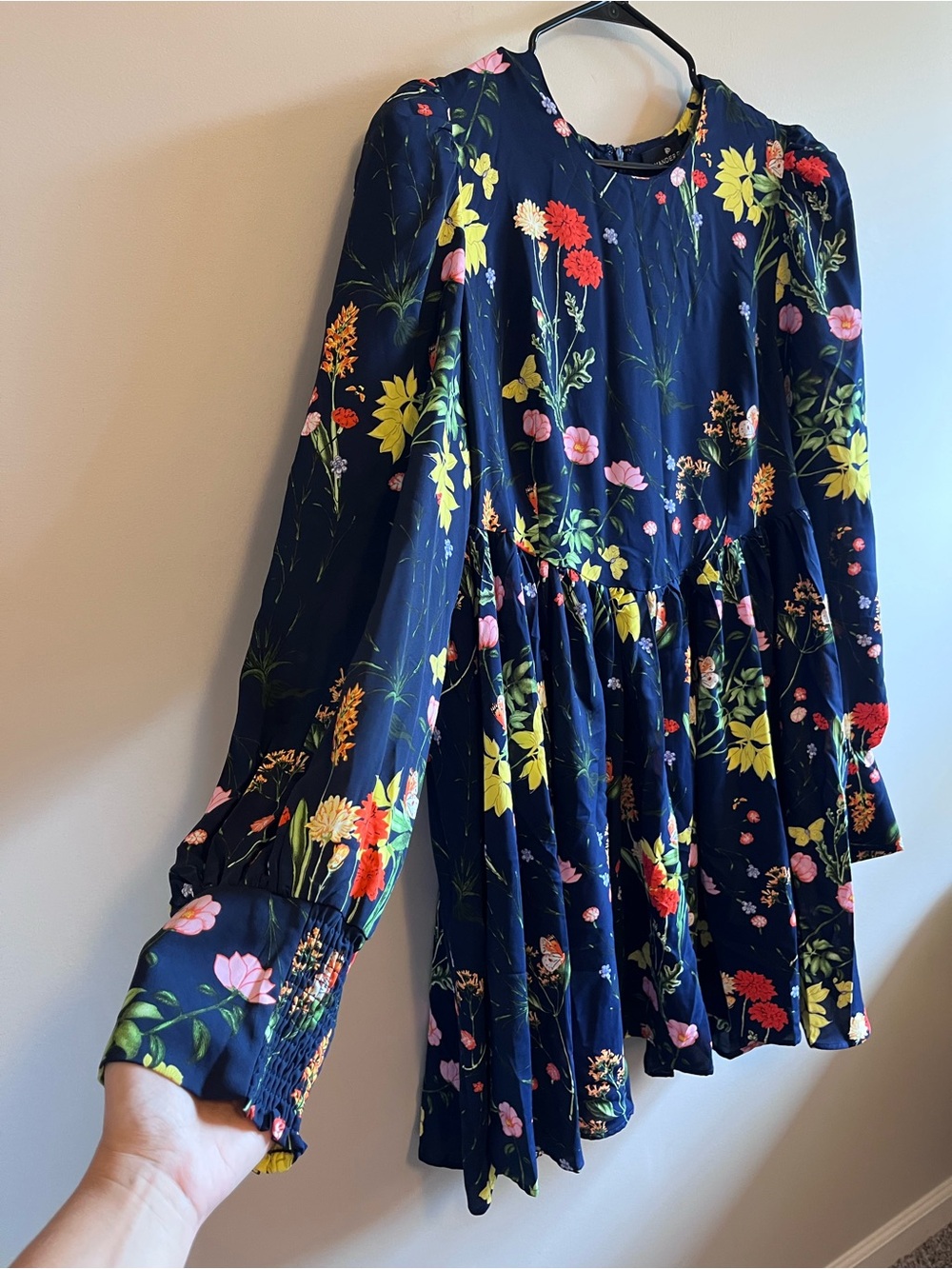Pomander Place Navy Floral Long-Sleeve Dress - Picture 5 of 8